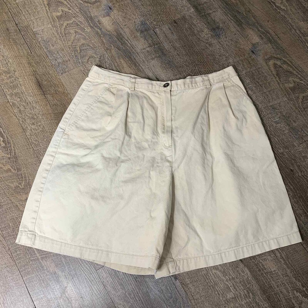 Pendleton Womens Shorts Size 16 Beige Pleated Front Pockets Chino High Rise‎